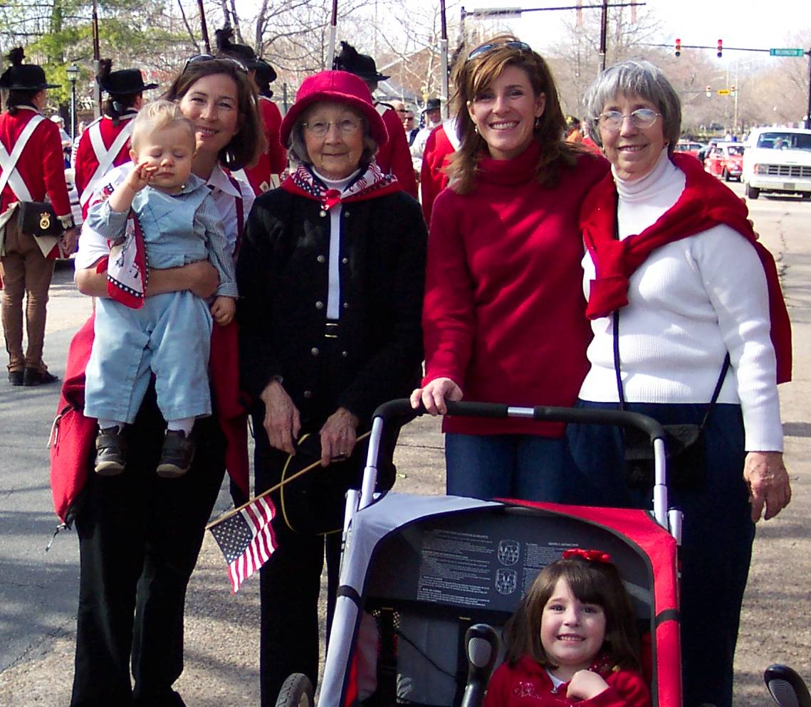 Washington's Birthday Parade in Alexandria, Virginia, three generations Kate Waller Barrett, NSDAR, members.